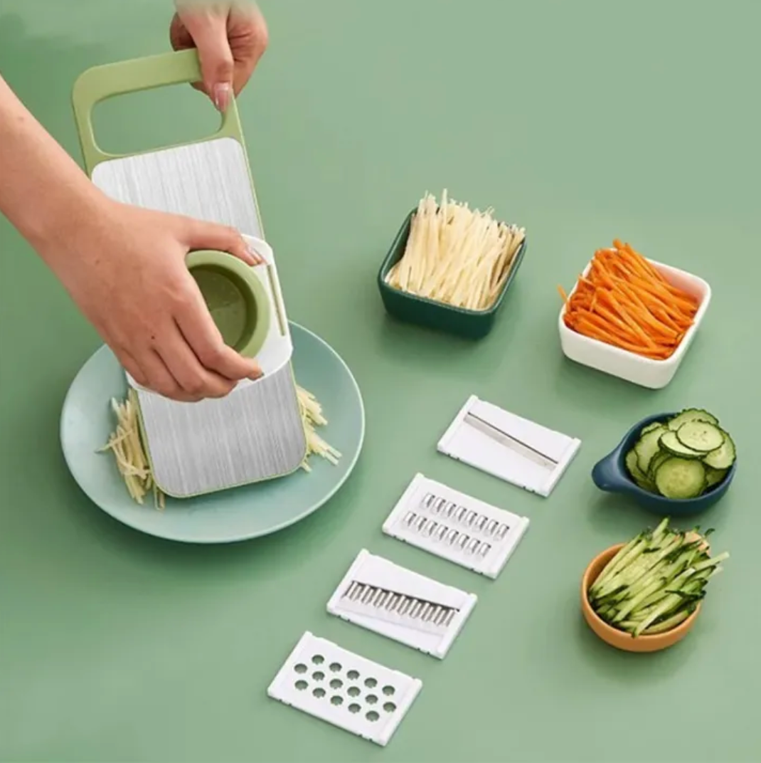 Premium Stainless Steel Vegetable Cutter – Multi-Blade Vegetable Slicer & Grater