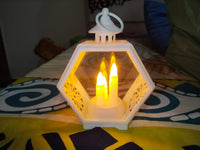 Glowing hexagonal lantern in soft light — photo 3